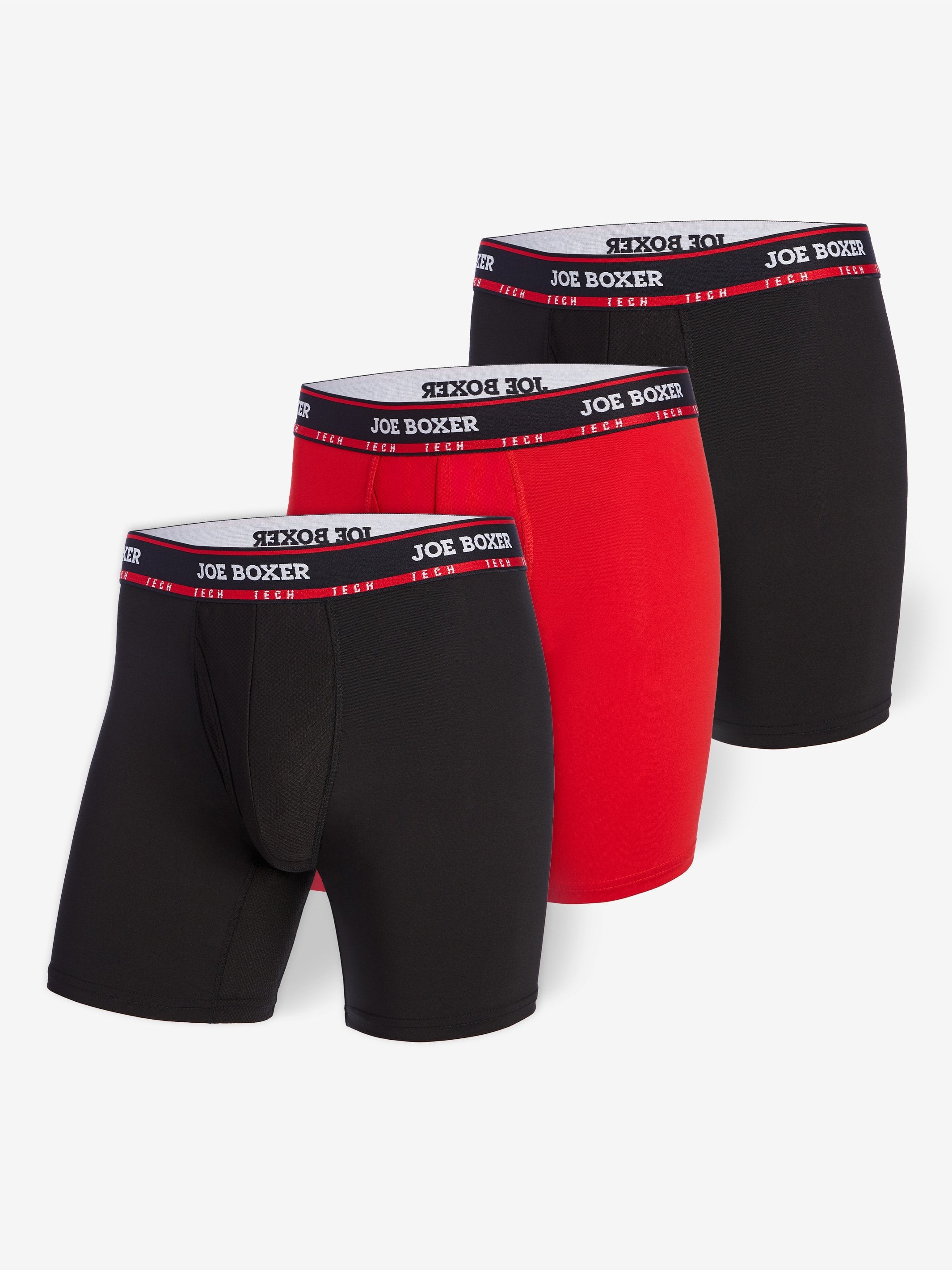 ATHLETIC TECH – BOXER BRIEFS | 6-PACK BLACK & RED