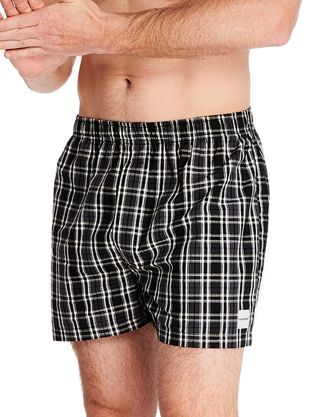 パンツ PUI CHECK RIBBON BOXER PANTS 061554_U161_BLACKWHITECHECK_S_