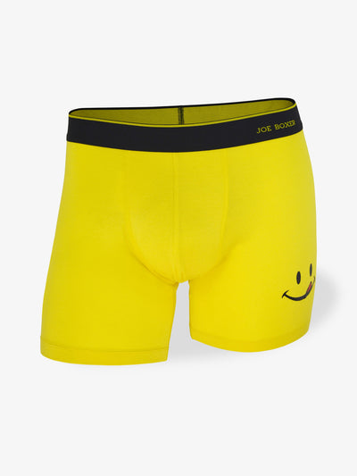 Yellow boxer brief with small licky logo. No fly.