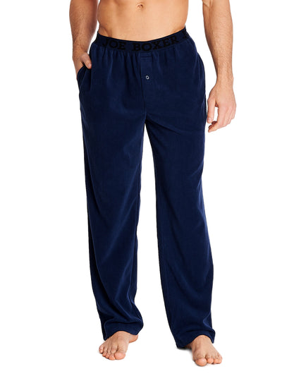 Joe Boxer men's microfleece pants 100% polyester color navy with comfortable logo elastic waistband