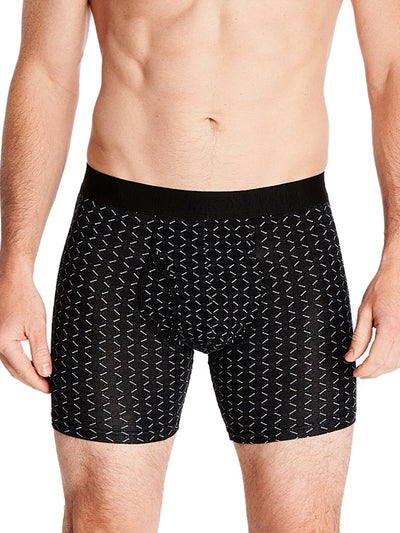 Joe boxer men's boxer briefs black boxer brief with small details in white that resemble arrows with tonal logo elastic waistband