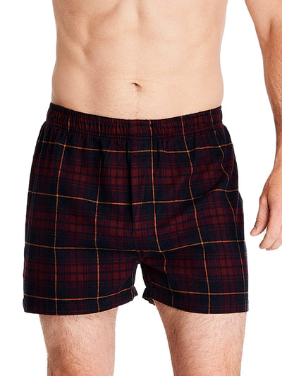 Joe Boxer men's flannel boxer red and blue plaid with comfortable covered elastic waistband