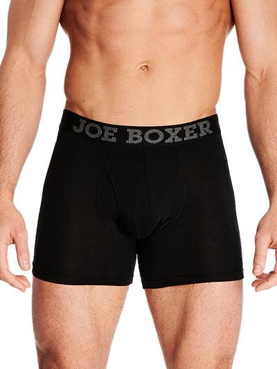 Joe Boxer men's boxer briefs 3-pack boxer brief with fly and front logo elastic waistband