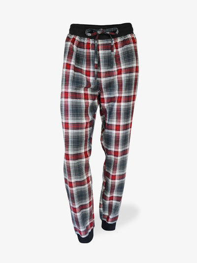 FLANNEL JOGGER | RED WHITE AND GREY PLAID
